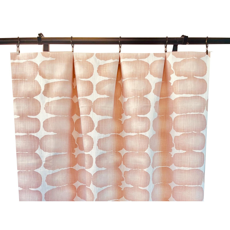 Panneaux de rideaux à motif géométrique rose à pois Shibori, L 50 po x L 108 po