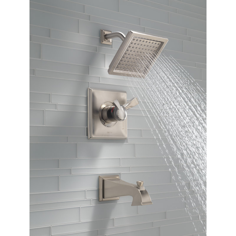Dryden Pressure-Balanced Tub and Shower Faucet with Monitor, Stainless Steel