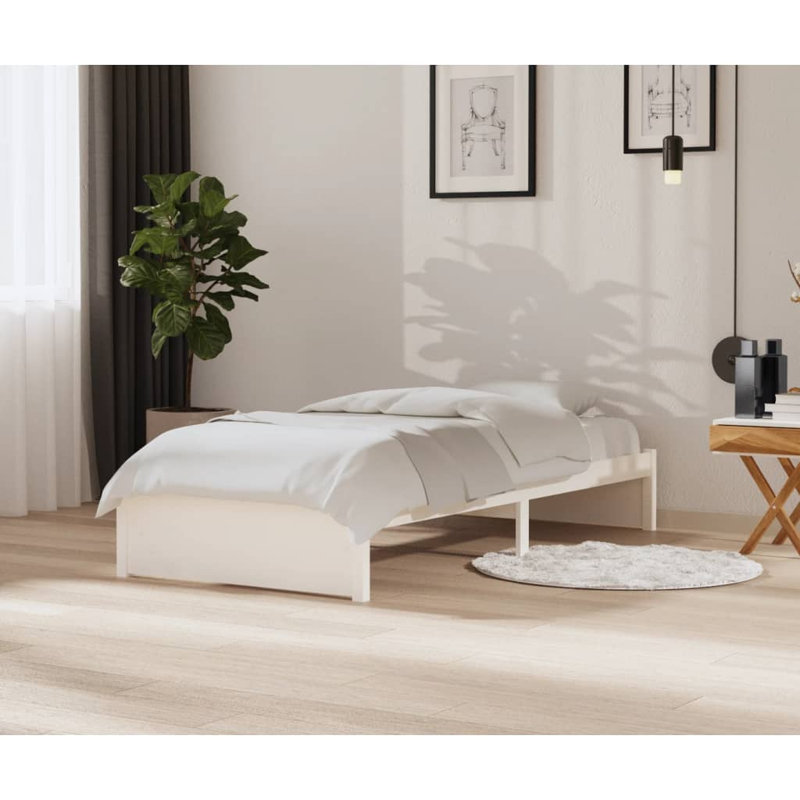 Errill Solid Wood Bed, Small Double (4'), White