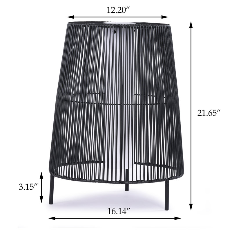 Freida Solar Powered Patio Floor Lamp, Black