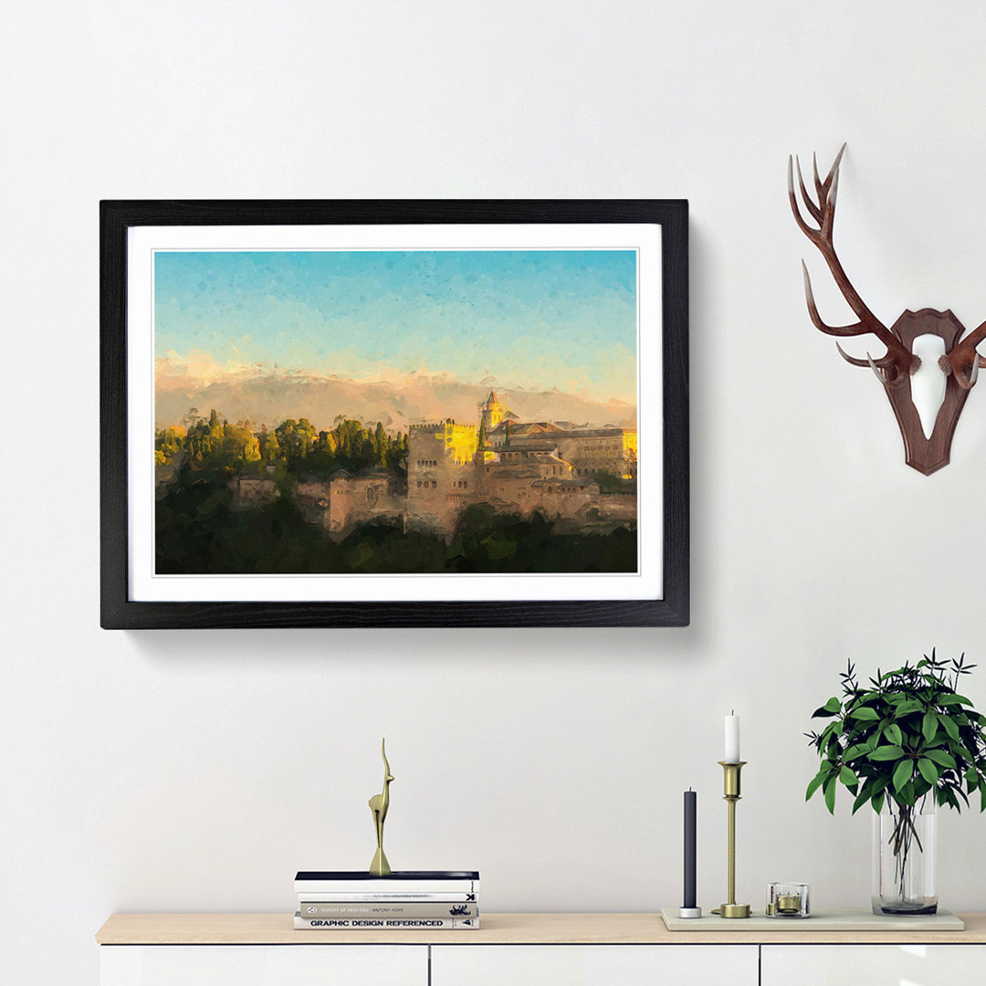 The Alhambra in Granada Spain in Abstract - Framed Print