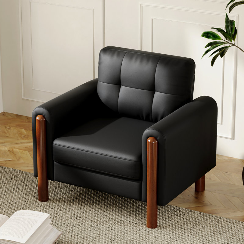 Fauteuil 35 po Mid-Century, Black
