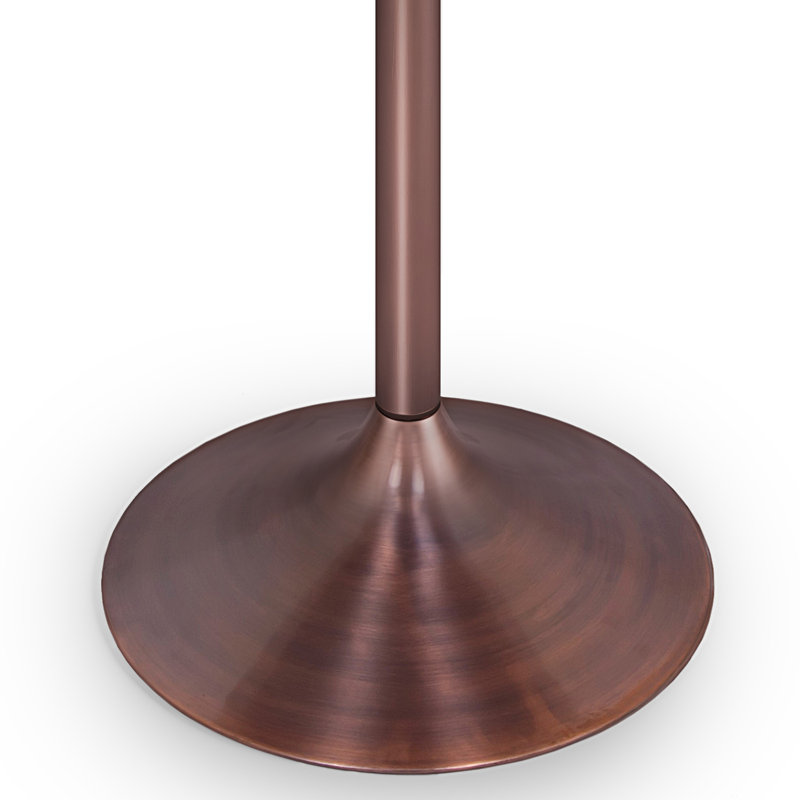 Osborne 36" Round White Marble Dining Table with Copper Base