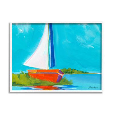 Peinture moderne sur un rivage sur bois par Liz Jardine, peinture