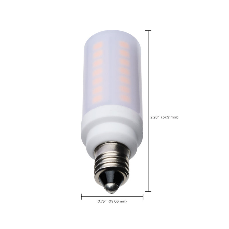 DEL T6 5 watts - finition givrée - base E11 - 120 volts, 3000 Kelvins, 500 lumens, Blanc