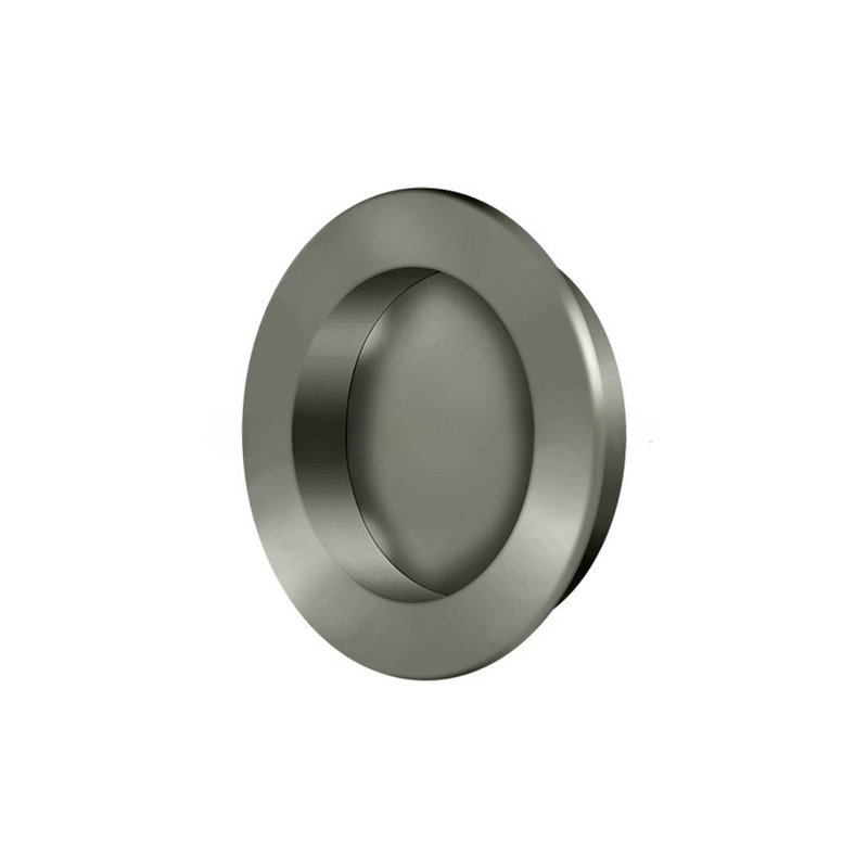 Deltana FP238U5 Flush Pull , Round, HD, 2-3/8", Solid Brass in Antique Brass, 2 3/8", Antique Nickel