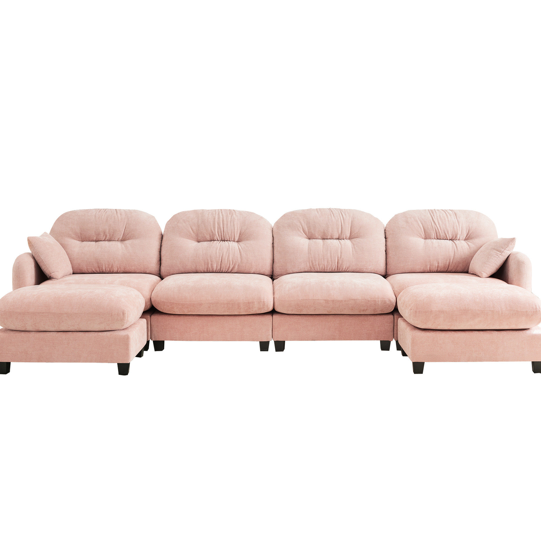 Latitude Run® 4 U Shaped Sectional In Chenille, Pleated , High Foam ...