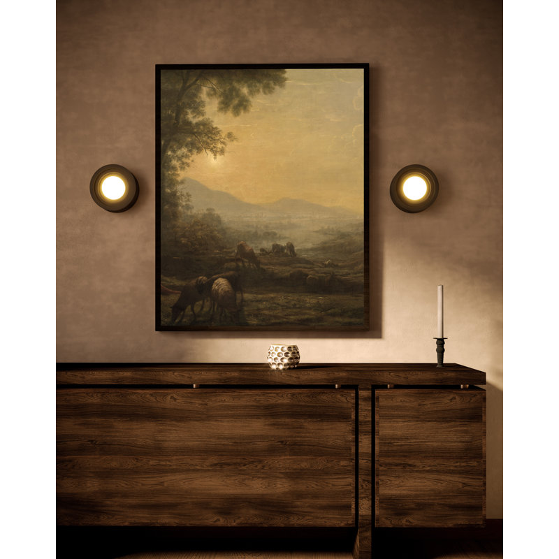 Arco Aluminium LED Flush Mounted Sconce, Black