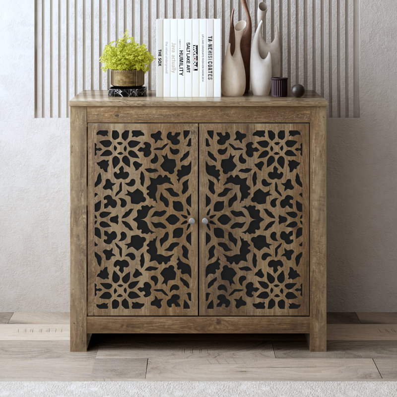 Arrastia 30.9" 2 Door Accent Cabinet, Knotty Oak