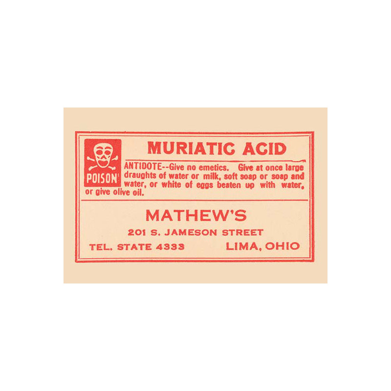Acide muriatic-impression d’art textuel, H 66 po x l 44 po