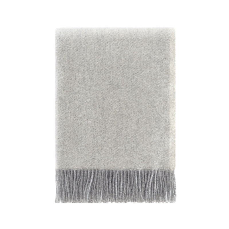 Grey Melange Wool Throw