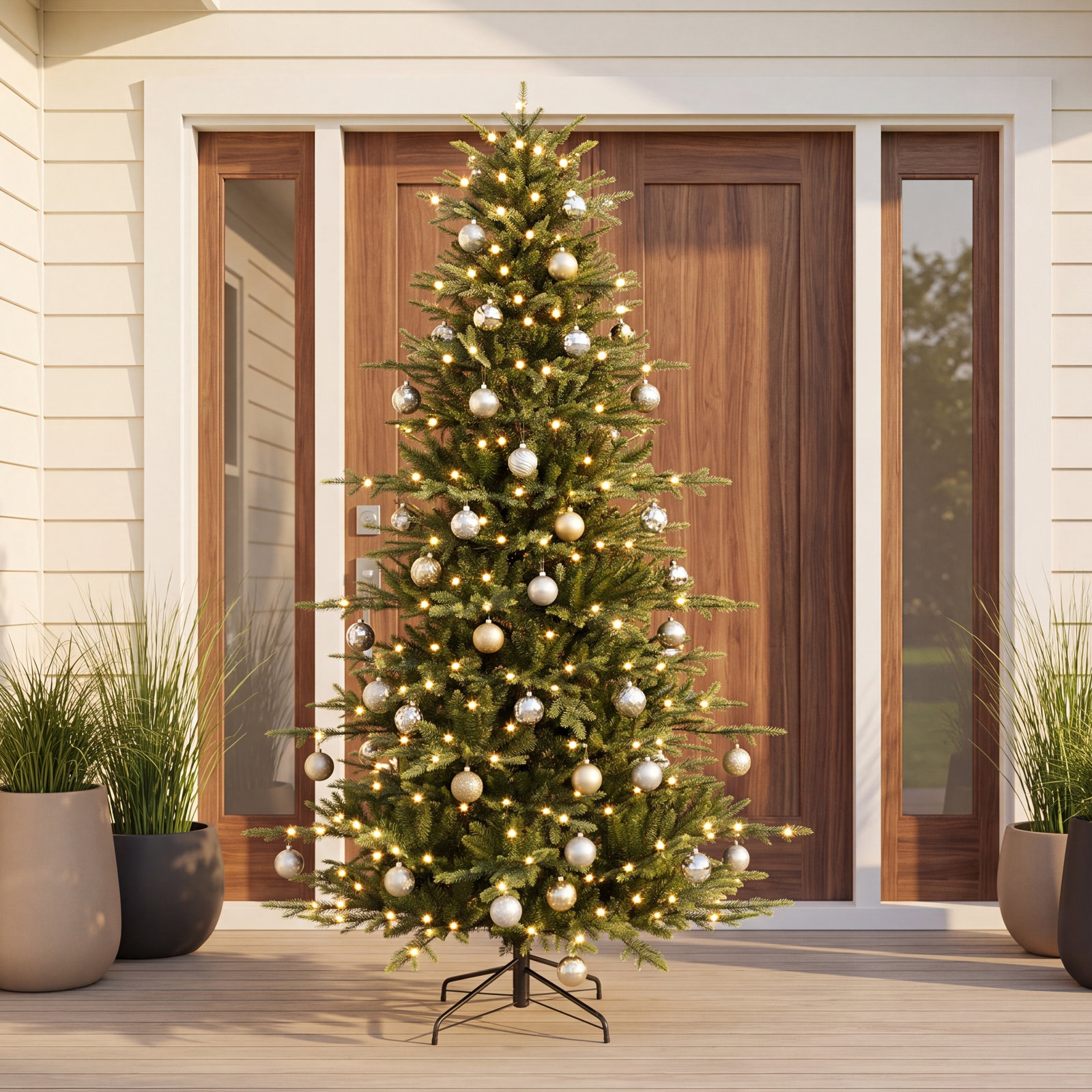 Pre-Lit Aspen Noble Fir Artificial Christmas Tree with LED Lights, 7.5'