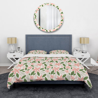 Green/Pink Microfiber Duvet Cover Set
