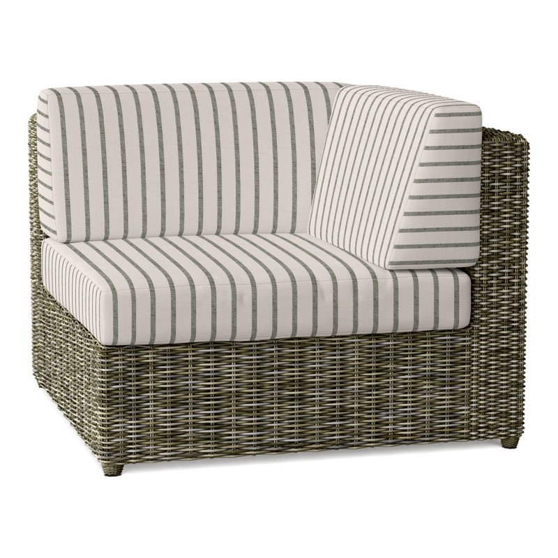 Sag Harbor Outdoor Corner Wedge Lounge Chair, Sag Harbor Driftwood, Perigold Mixi Fern