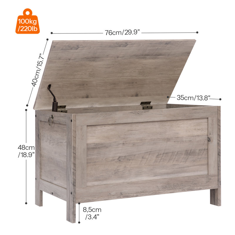 Val Blanket Storage Chest with Flip Top, Greige