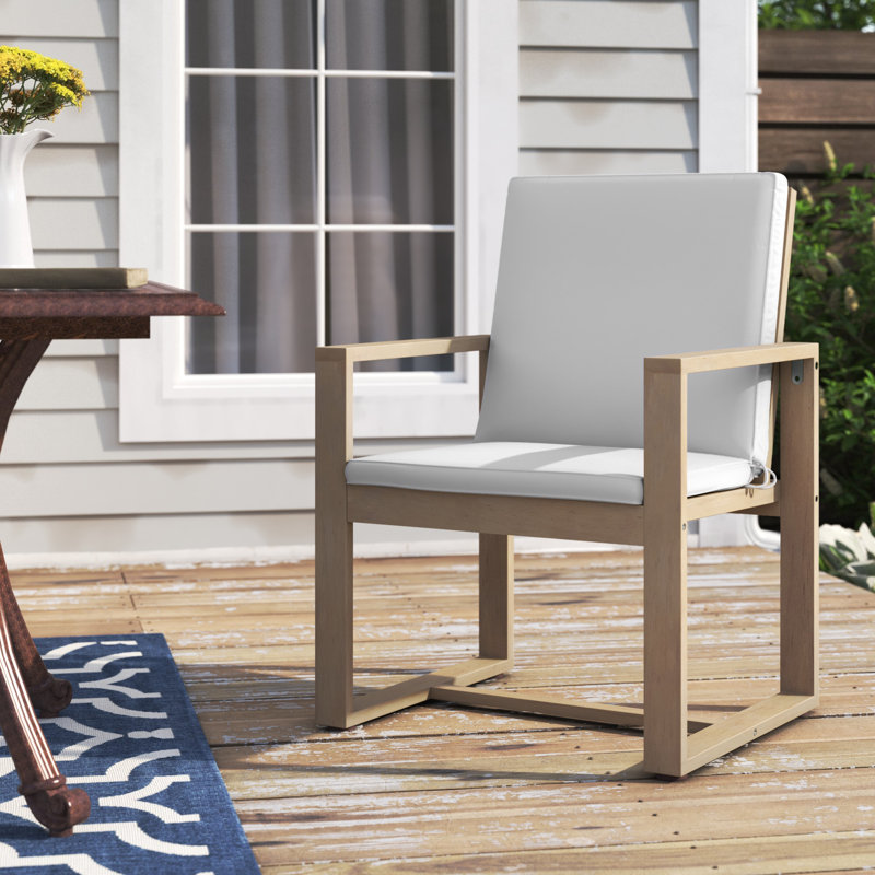 Chaise de patio avec coussin Harbor, Teck
