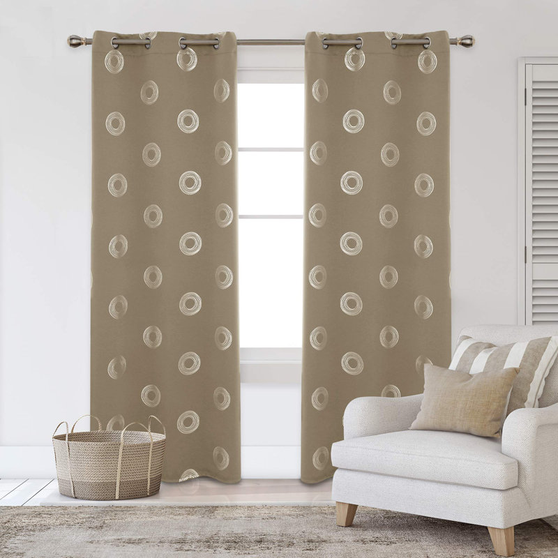 Aquira Room Darkening Curtain Pair, 42" W x 45" L, Khaki
