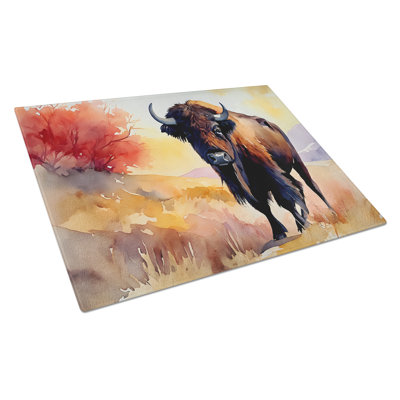 American Bison Glass Cutting Board Large