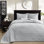 Couvre-lit surdimensionné très grand réversible gris avec un rembourrage en coton confortable et durable pour un sommeil confortable