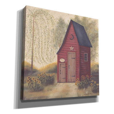 Folk Art Outhouse II by Pam Britton - Wrapped Canvas Painting Print