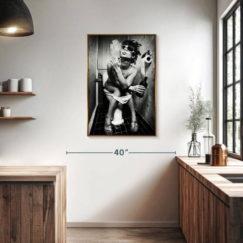 Femme dans la toilette, 25" x 37", Floating Frame Gold