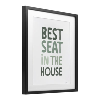Green Seat in House Framed Print Under Glass, design by House Fenway