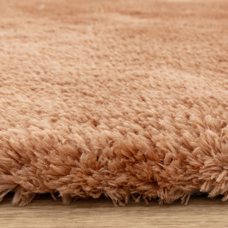 Tachiana Hand Tufted Shaggy Rust Area Rug