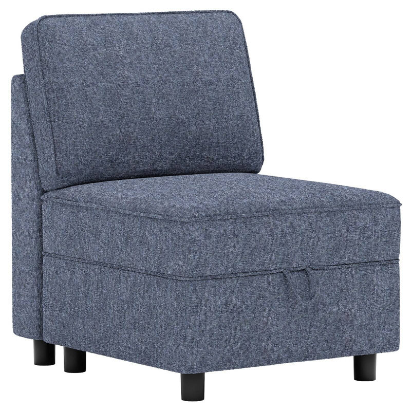 Module central de canapé pour canapé modulaire Tupelo, Mélange de polyester bleu marine