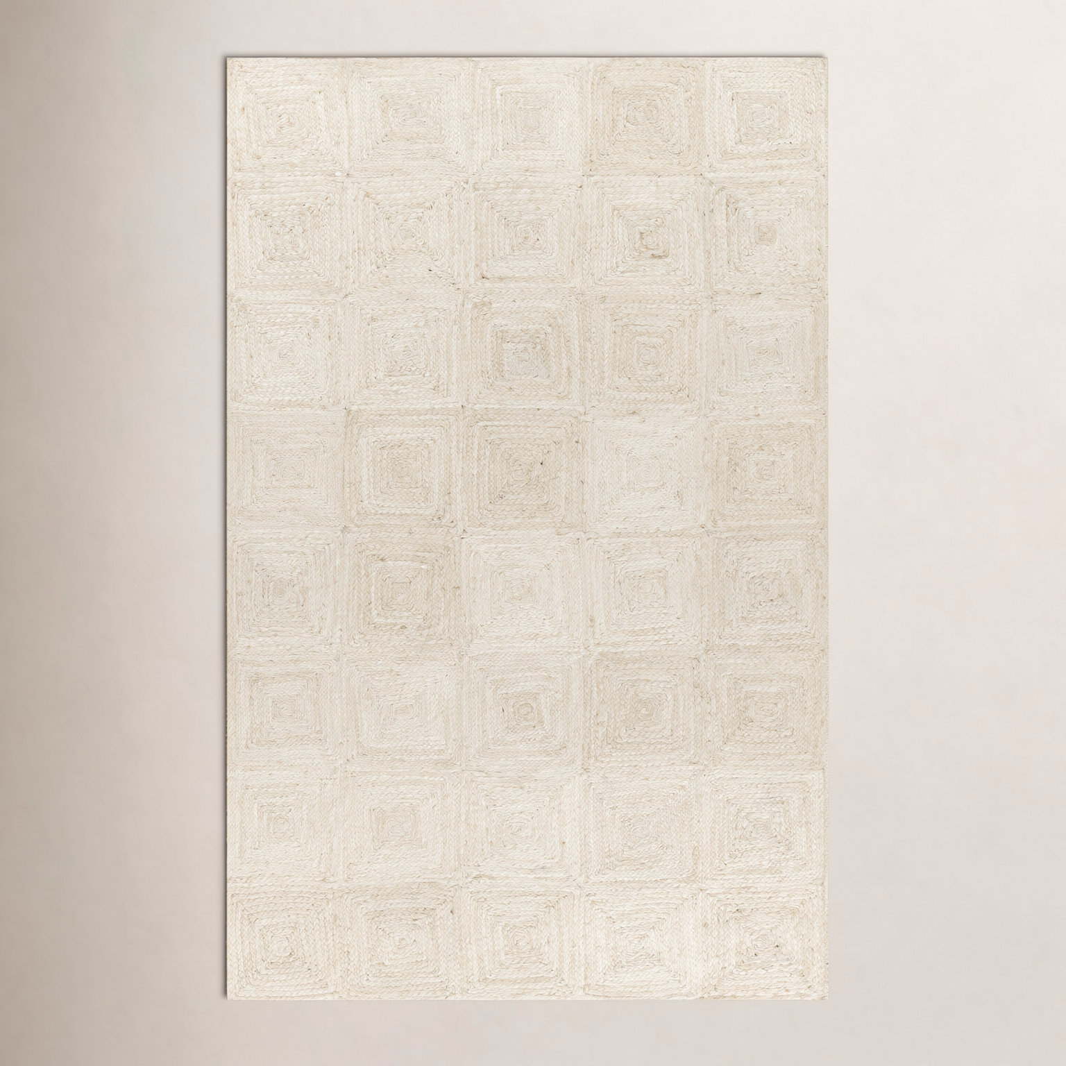 Mykonos Ivory Hand-Woven Geometric Jute Rug, Rectangle 2' x 3'