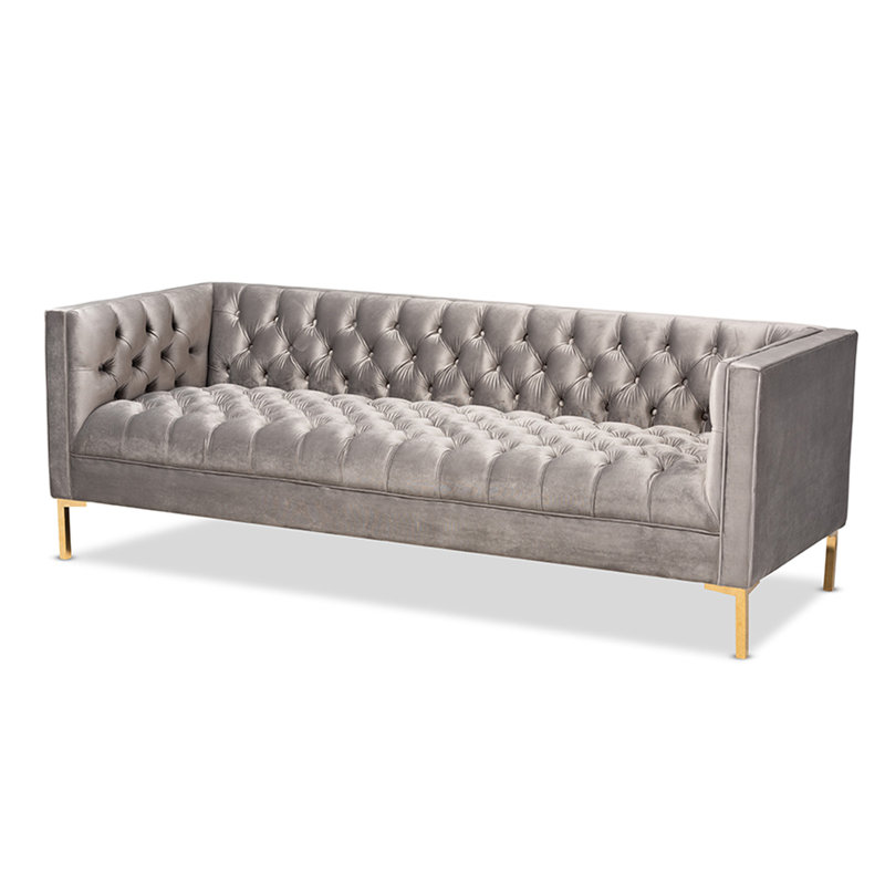Forman 82.7'' Velvet Sofa, Gray