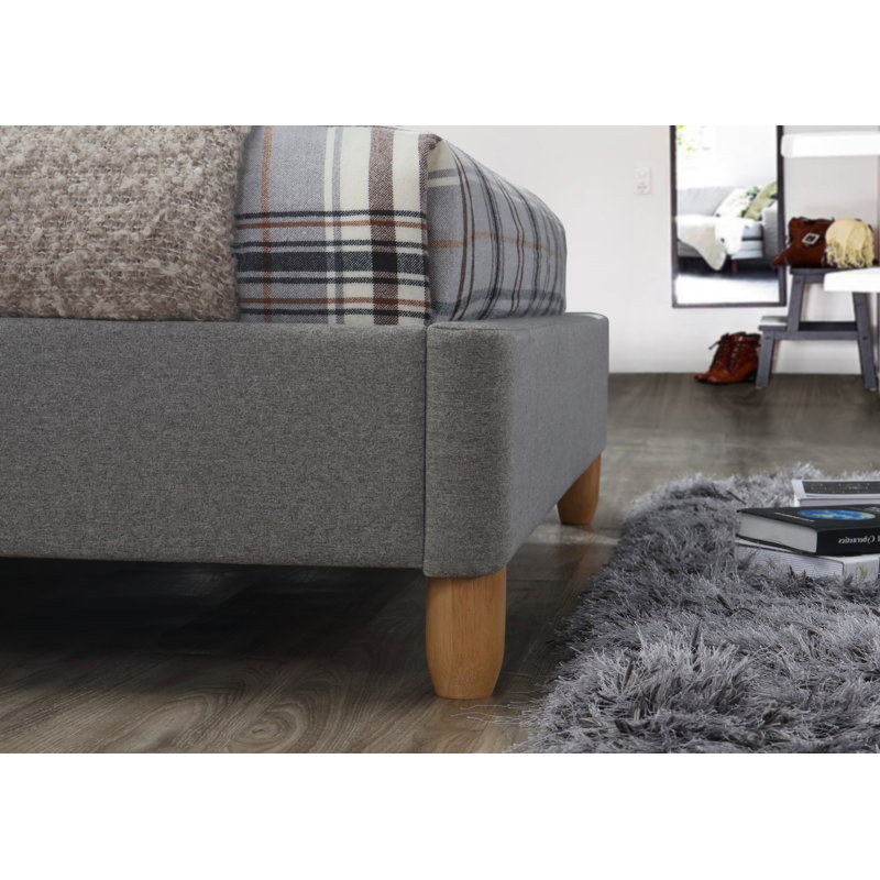 Cardi Upholstered Bed Frame, Double (4'6), Grey