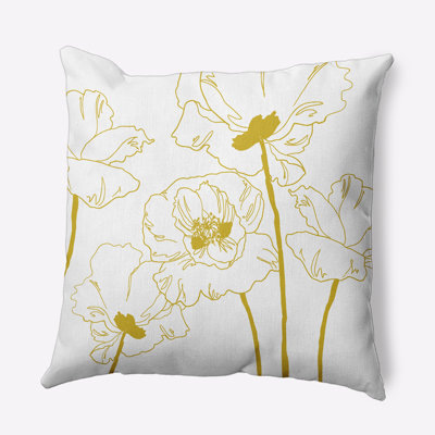 Floral Polyester Throw Pillow
