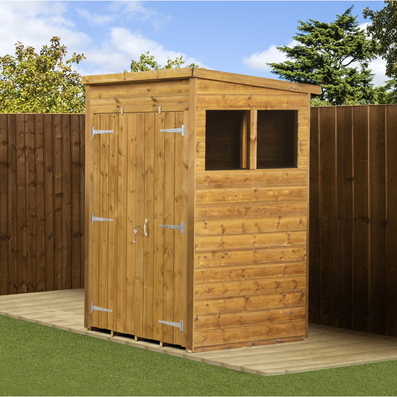 Modular Pent Garden  Shed 4X4  Double Door Windows