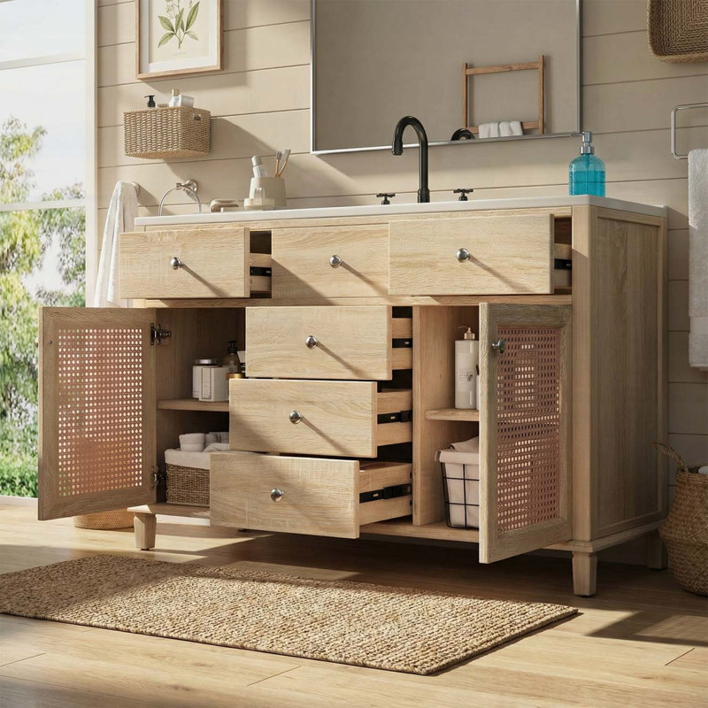 Meuble-lavabo spacieux avec lavabo et rangement fonctionnel