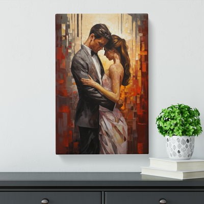 Lovers Hard Edge Painting Art No.2 - Wrapped Canvas
