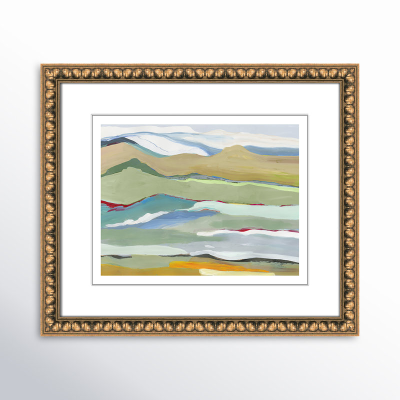 Dee Goodbye Summer on the Hills - Picture Frame Painting, 13" H x 15" W x 0.75" D, White Wood Framed