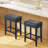 25.75" H Mid-Century Modern Backless Upholstered Counter Stool with Wood Frame-770099662-758719782