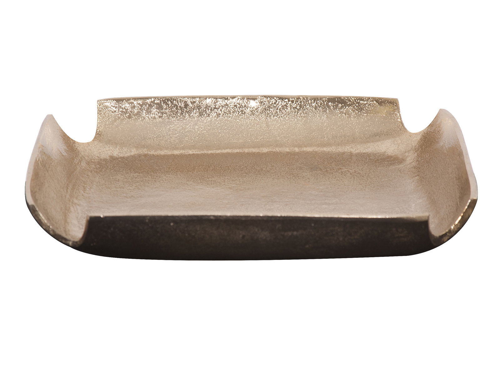 Demi Modern Metal Tray - Set of 1, Gold/Dark Bronze