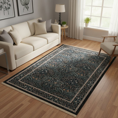 Tapis de jardin 100% coton lavable à la machine 4 pi x 6 pi Midnight Garden