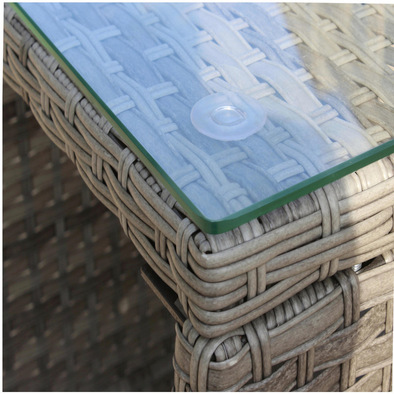 Table basse avec patio extérieur en verre trempé transparent
