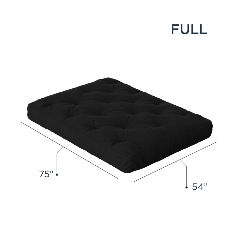 Matelas en mousse pour canapé-lit Futon de Lipson - , certifié CertiPUR-US, sans cadre, 10", Double, Noir