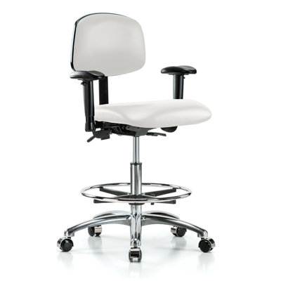 Chaise de bureau multifonctionnelle avec accoudoirs réglables et repose-pieds PERCH | Hauteur moyenne du banc: 20 à 27 po