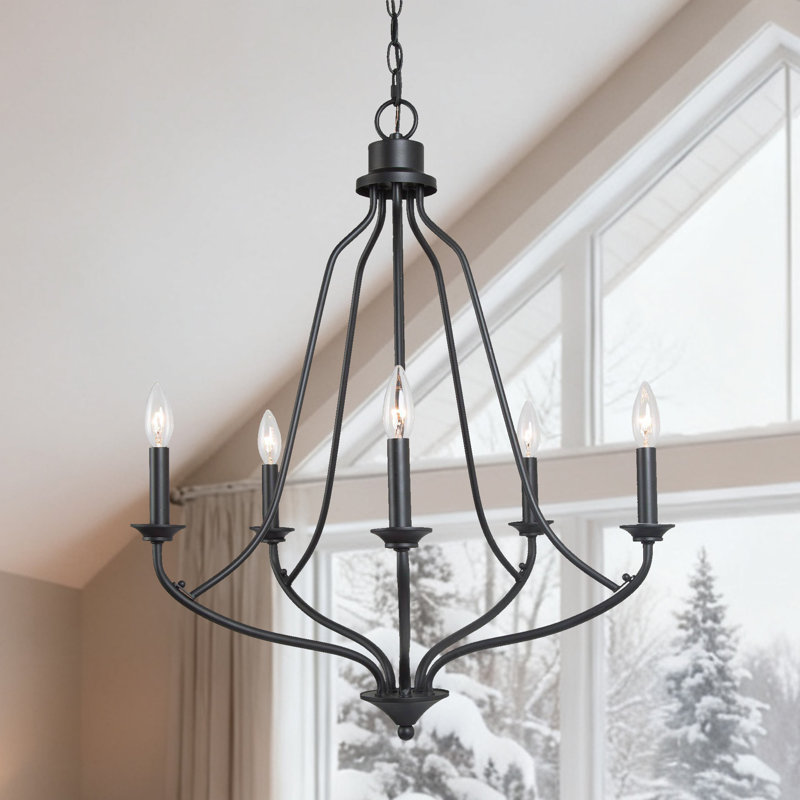 Luminaire suspendu pour îlot de cuisine 5 lumières noir 5 lumières
