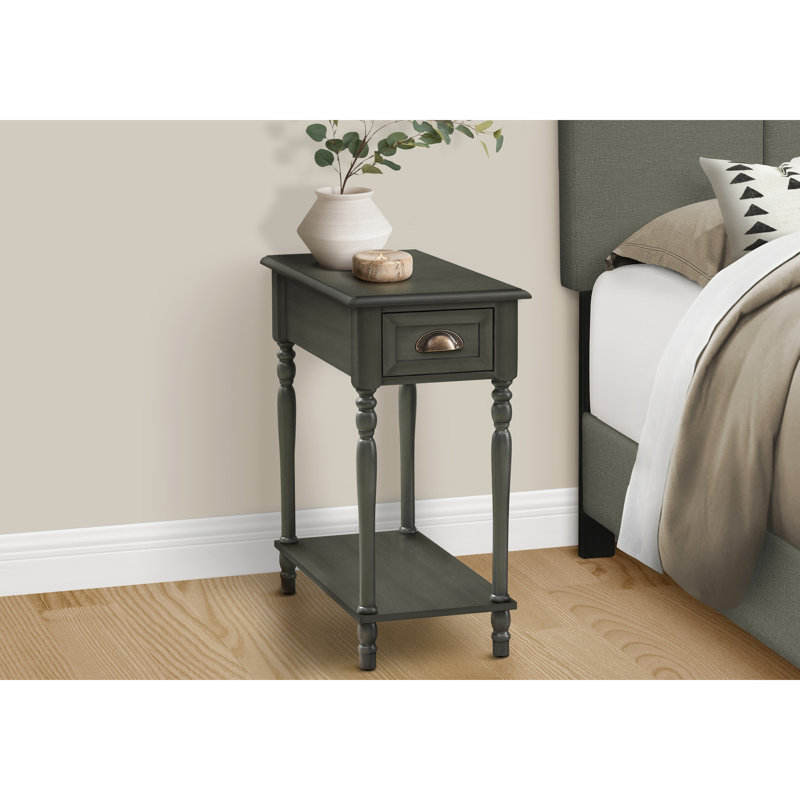 Table d'appoint en placage de 6,35 kg (14 lb) - Un meuble d'appoint fonctionnel pour la chambre à coucher avec une option de rangement pratique