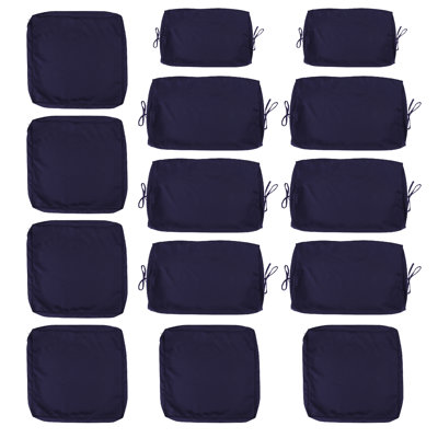14-Piece Patio Cushion Outdoor Covers With Zipper - Replacement For 7 Pieces 6 Seater Outdoor Furniture Sofa Covers Only For Sofa, Couch, Furniture (Cover ONLY)