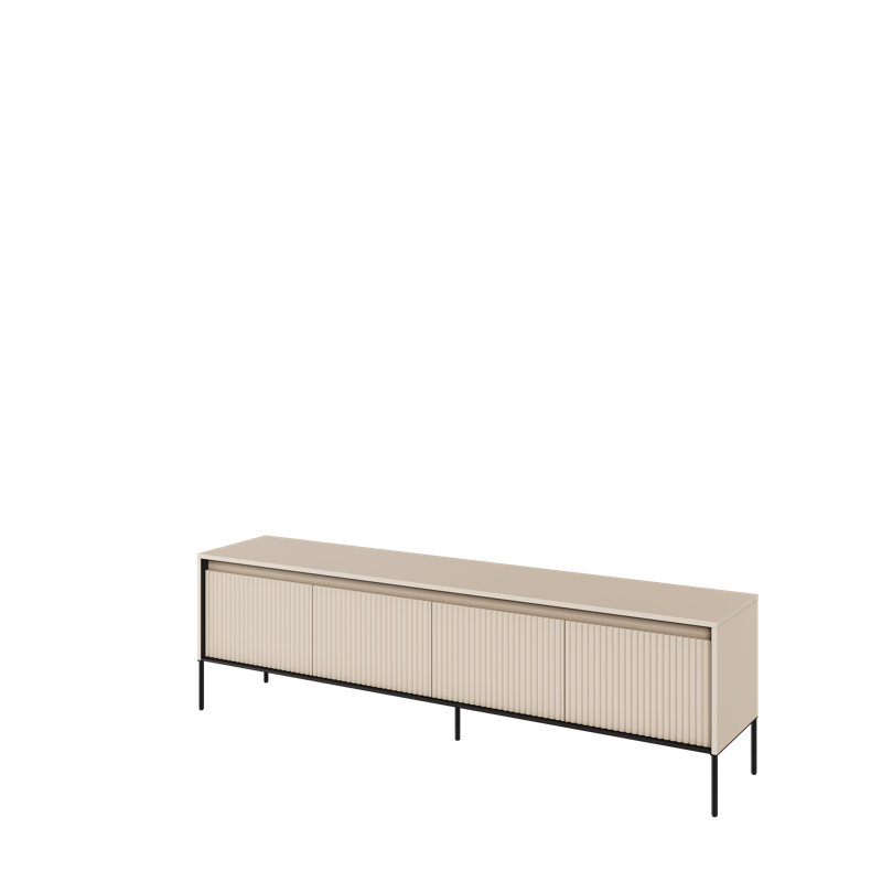 Alterizio Unfinished TV Stand, Sand Beige/Black, 193cm W