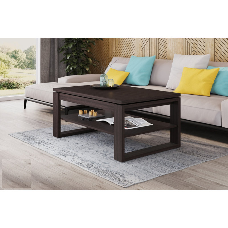 Sled Coffee Table with Storage, Walnut