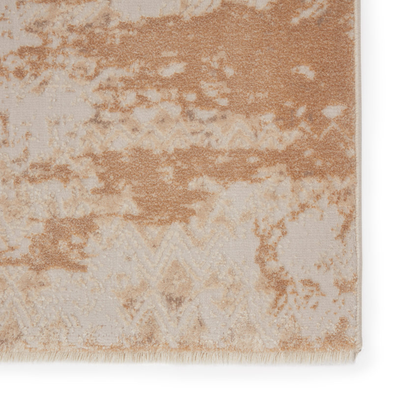Tapis doré / beige, Tapis de couloir de 2 pi 6 po x 8 pi