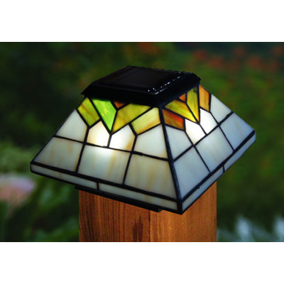 Low Voltage Integrated LED Glass Fence Post Cap Light 5 In. X 5 In. with Base Adapter Included