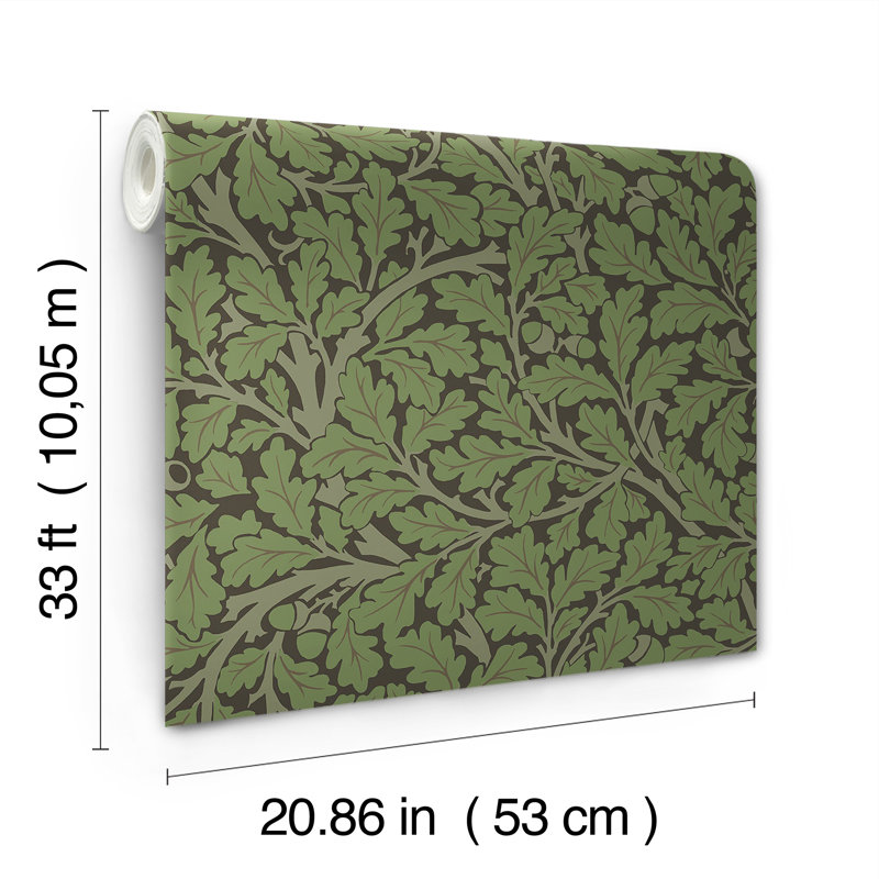 Oak Tree Floral Wallpaper Roll, Black
